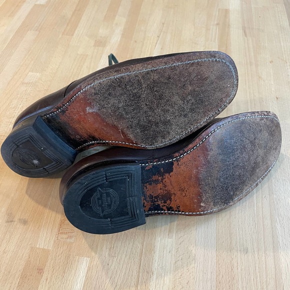 Vintage Florsheim Brown Pebbled Leather Oxfords - Picture 5 of 9